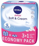 NIVEA BABY SOFT & CREAM WIPES 4 x 63 ks