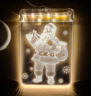 3D LED VITRÁŽ VIANOČNÉ SVIETIDLÁ Santa Claus