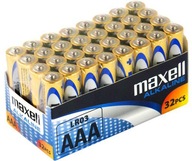 32x MAXELL alkalické batérie AAA LR3 R3