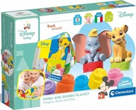 CLEMENTONI SOFT SENSORY BLOCKS DISNEY DUMBO LIEHO KRÁĽ + KNIHA 6m+