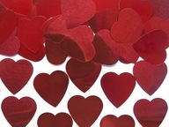 Srdiečkové stolové konfety, plné červené 2,5cm 10g