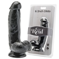 ZÍSKAJTE SKUTOČNÉ Dildo-KOHÚT 6 INCH S ČIERNYMI GUĽAMI 18CM