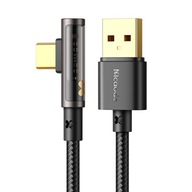 Kábel USB-C Pravouhlý – USB-A 6A PD 100W 66W 40W 1,2m