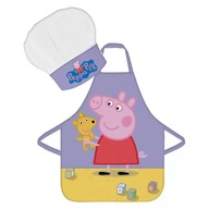 PEPPA PIG FAREBNÁ KUCHYŇSKÁ ZÁstera PRE DETI S KUCHÁRSKOU ČAPIOU 3+