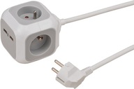 ALEA-Power stolný predlžovací kábel, 2xUSB + 4x 230V