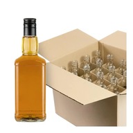 20x DANIELS sklenené fľaše 0,5l + mriežka na whisky, vodku, alkohol