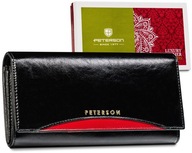 PETERSON dámska kožená peňaženka RFID koža, čierna