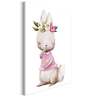 Pastelový zajačik s obrázkom venca 40x50 cm
