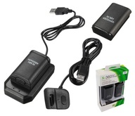 NABÍJAČKA PODLOŽKY XBOX 360 2 x BATÉRIA + USB KÁBEL