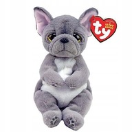 Maskot TY Beanie Babies WILFRED, sivý psík, 15 cm