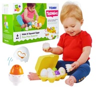 TOMY edukačná hračka Happy Eggs sorter match 1581