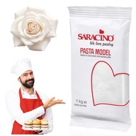Saracino cukrová pasta na modelovanie figúrok, BIELA ​​1kg PLASTOVÁ POĽAVA