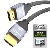 CERTIFIKOVANÝ KÁBEL HDMI 2.1 VYSOKORYCHLOSTNÝ 8K 60HZ / 4K 120HZ HDMI 3M KONEKTOR