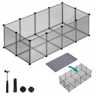 PATURITY s podlahovými doskami pre zvieratá 46x73x143 Grey Playpen