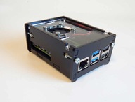 Puzdro pre Raspberry Pi model 5, ventilátor, čierne a priehľadné