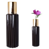 Vlnitá dekoratívna váza CERAMIC GLAMOUR čierna 22