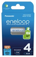 4x AAA batérie Panasonic Eneloop R03 800mAh