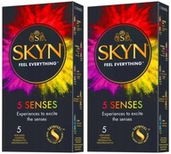 Kondómy SKYN SENSES MIX s chladiacimi a hrejivými nopkami, 10 ks.