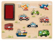 Drevená pečiatka Set of Car Puzzle Figurky