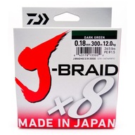 Daiwa Dark GREEN J-BRAID X8 oplet 0,18MM 300M 12751-118