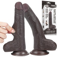 NATURAL SUPER PENIS 17,5 cm hnedá LOVETOY DILDO MOVABLE SIN