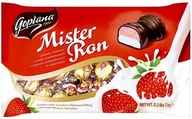 Goplana cukríky MISTER RON s JAHODOVÝM A KRÉMOVÝM krémom v ČOKOLÁDE. 1 kg