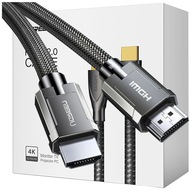 UZELENÝ KÁBEL HDMI 2.1 8K 60 HZ/4K 120 HZ 3D 48 GBPS HDR 2 M ŠEDÝ