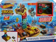 HOT WHEELS MONSTER TRUCKS ARENA SMASHERS DEMO DERBY SET + 3 AUTÁ HNB94