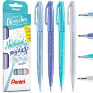 Kaligrafické perá Pentel, 4 farby