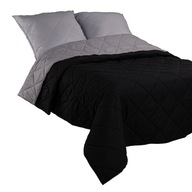 POSTEĽNÝ RUKÁV 200x220, OBRÁZKOVÝ PREŠÍVANÝ COPE, kock, čierno-šedý