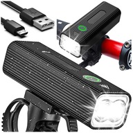 VÝKONNÁ Cyklistická lampa LED PREDNÉ Svetlo na riadidlá bicykla USB POWERBANK