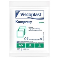 Komprimuje 5cmx5cm sterilné 3 kusy VISCOPLAST