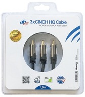 CINCH kábel 3x RCA - 3x RCA 1,5m HQ AB-COM