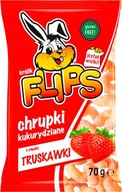 Kukuričné ​​chrumky Flips s príchuťou jahody 70 g