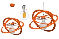 DETSKÁ LAMPA, ZÁVISNÝ LUSTER, ORANŽOVÁ, ORBIT, LED ŽIAROVKA ZDARMA