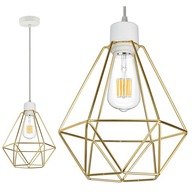 LOFT EDISON Biele zlato LED luster závesné svietidlo