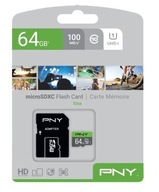 Pamäťová karta MicroSDXC Elite 64 GB P-SDUX64U185GW-GE PNY