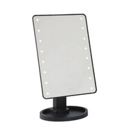 Kozmetické zrkadlo s LED osvetlením, 31 cm, čierne