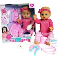 PIEING BABY DOLL 43cm NEW BORN Baby BOTTLE POTTY plienka