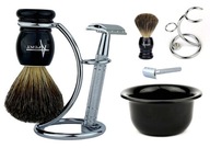 Sada na holenie Badger brush Razor žiletka Stojan Crucible