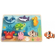 Drevené puzzle TOOKY TOY Puzzle Ryba More