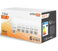 6x E27 LED žiarovka 12W 100W SuperLED A60