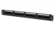 Patch panel 19'' 24 portov, cat.5e, U/UTP, 1U