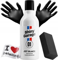 Lesklý Garage Jet Black Dressing na vonkajšie plasty Darkens 250 ml