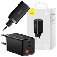 BASEUS GAN5 PRO VÝKONNÁ SIEŤOVÁ NABÍJAČKA 2XUSB-C USB QC PD 65W + KÁBEL USB-C