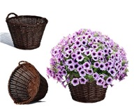 Okrúhly prútený kvetináč na balkónovú záhradu ⌀ 50 cm