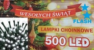 STUDENÉ BIELE LAMPY NA VIANOČNÝ STROMČEK S BLESKOM 500 + BLESK