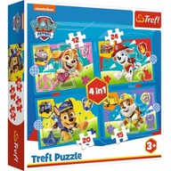 Puzzle 4v1 Psy Tlapková patrola Psí Psy Beh 3+ Trefl 34628