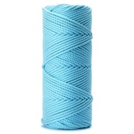 Macrame struna 3PLY 5mm 100m modrá bavlna