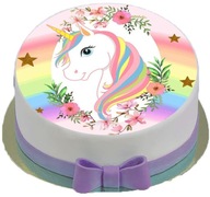 CUKROVÁ VLNA NA TORTU 26 UNICORN Rainbow 20cm